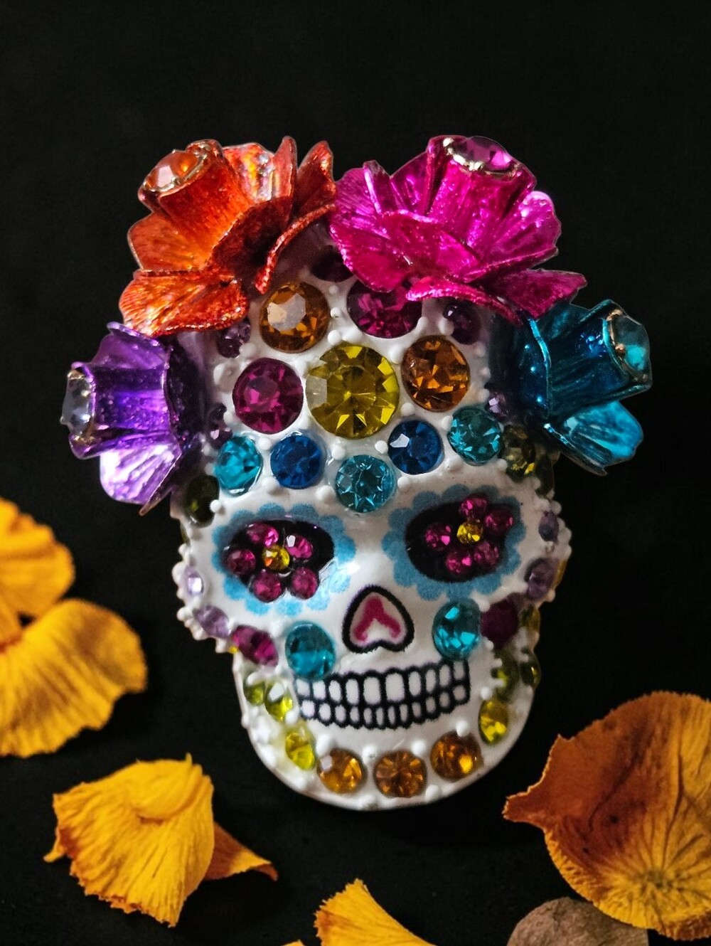 BETSEY JOHNSON DAY OF THE DEAD RING ADJUSTABLE SIZE 7 TO 9